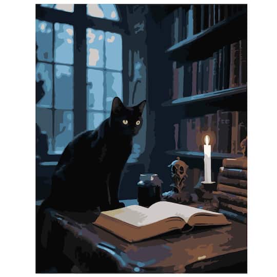 11" x 14" Cat in Library Paint-by-Number Kit by Artist's Loft®